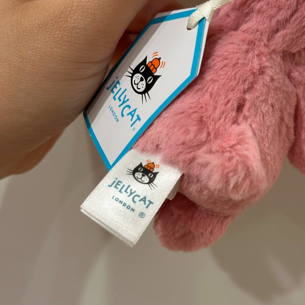 Jellycat Pink Bunny Bag Charm NWT HTF - Picture 3 of 4